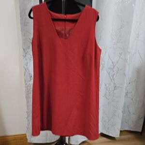 Elegant Sleeveless Red Tunic Top